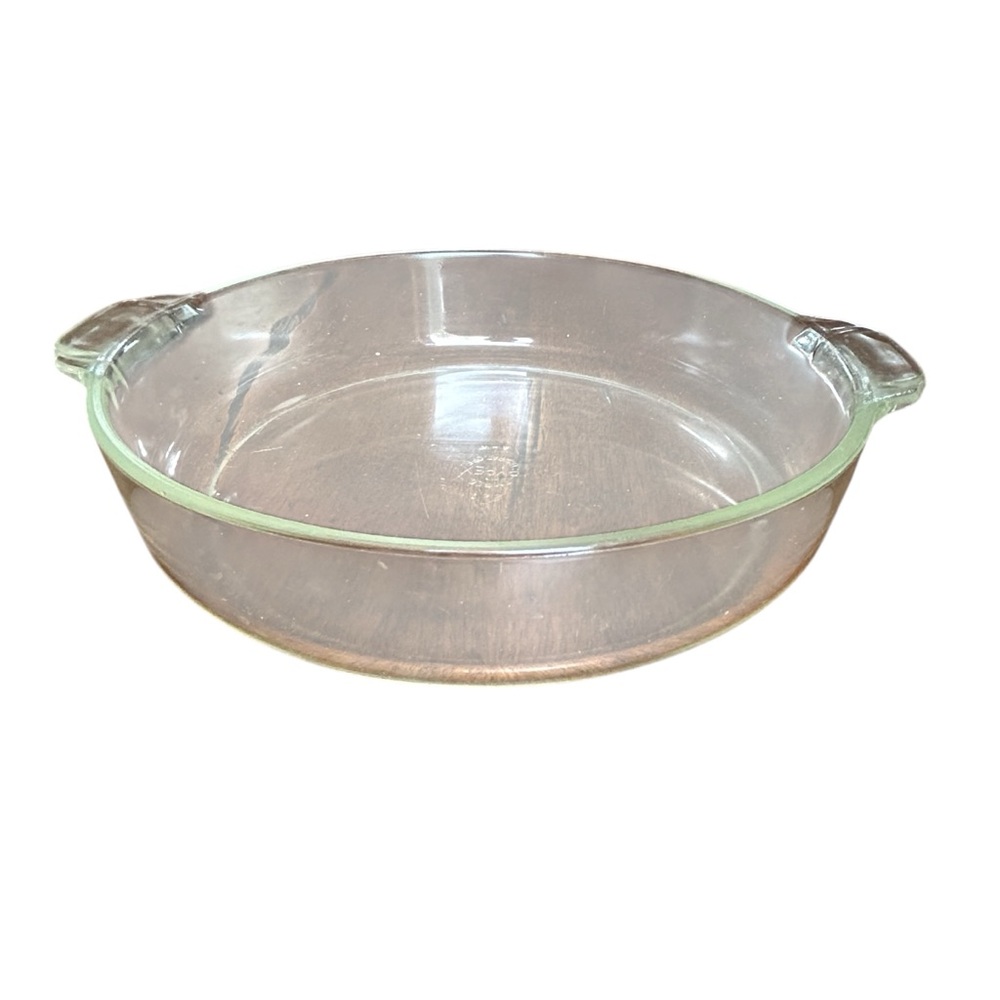Pyrex 221 Vintage Deep Baking Dish Handles‎ Casserole Cake 8.5 in Round